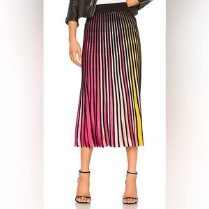 KENZO Colorful Striped Midi Skirt - Multicolor Rainbow Stripe - Sz XS